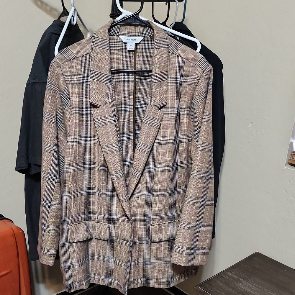 Stylish Oversized Plaid Blazer